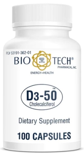 Bio Tech Pharmacal Vitamin D3 50,000 IU capsules