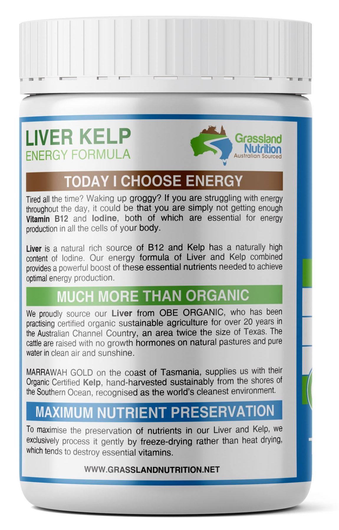 Grassland Nutrition Freeze-dried Liver Capsules + Kelp - Image 3